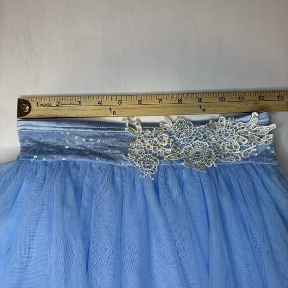 Weissman Dance Costume Girls L 2-Piece Blue Tutu Top Cinderella 9491 Sequins - Picture 11 of 16